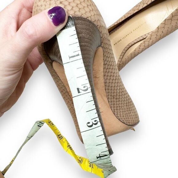Giuseppe Zanotti Beige Python Embossed Leather Peep Toe Heels Pumps Women’s 40 - Picture 10 of 10